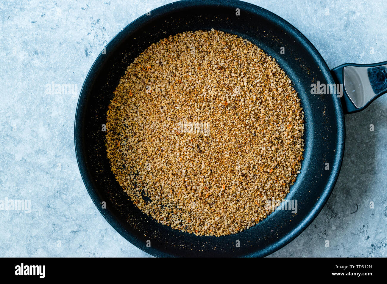 Pile of Bread Crumbs Frying in Pan. Organic Food Stock Photo Alamy