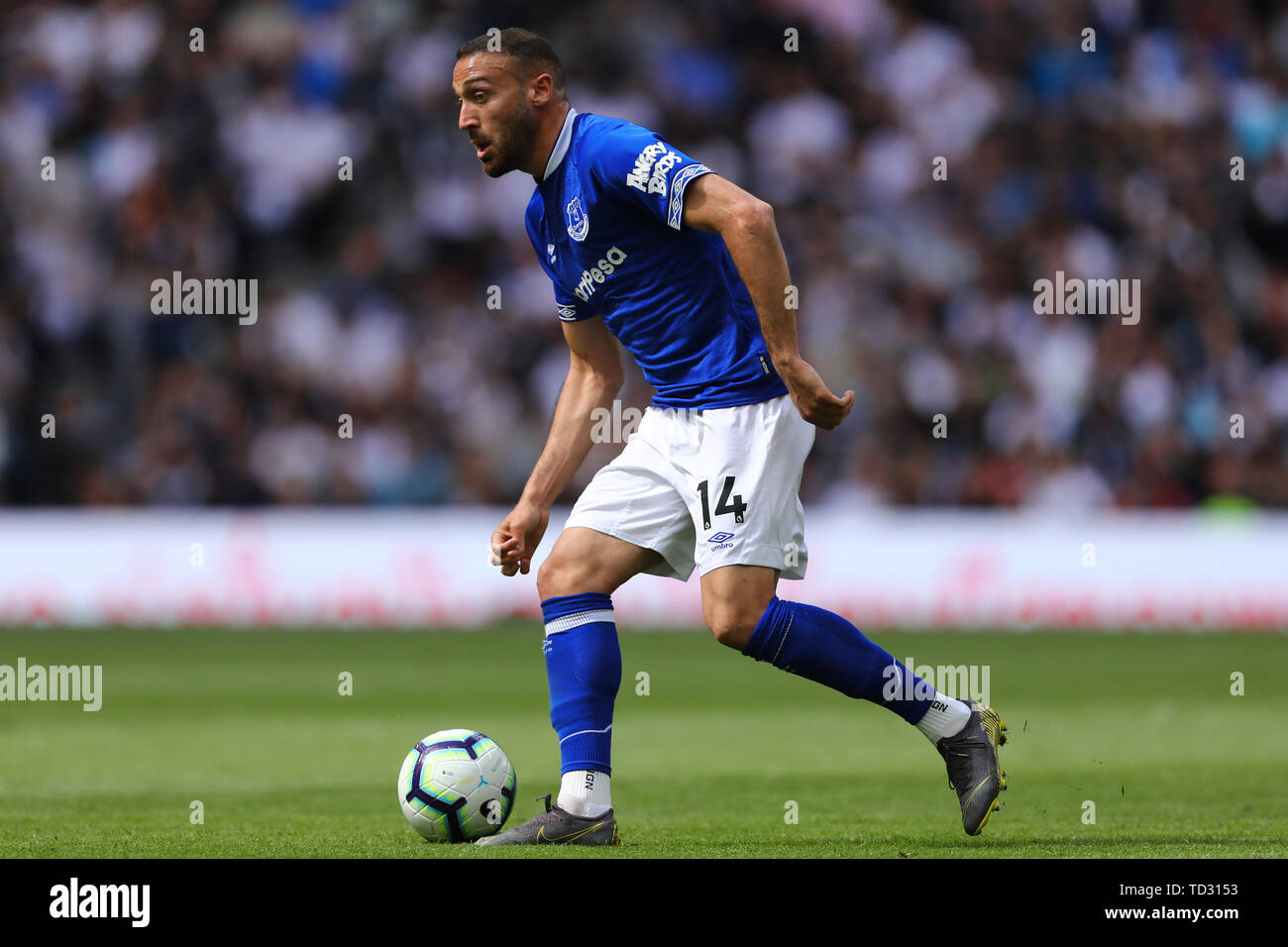 Cenk Tosun of Everton - Tottenham Hotspur v Everton, Premier League, Tottenham Hotspur Stadium, London - 12th May 2019  Editorial Use Only - DataCo restrictions apply Stock Photo