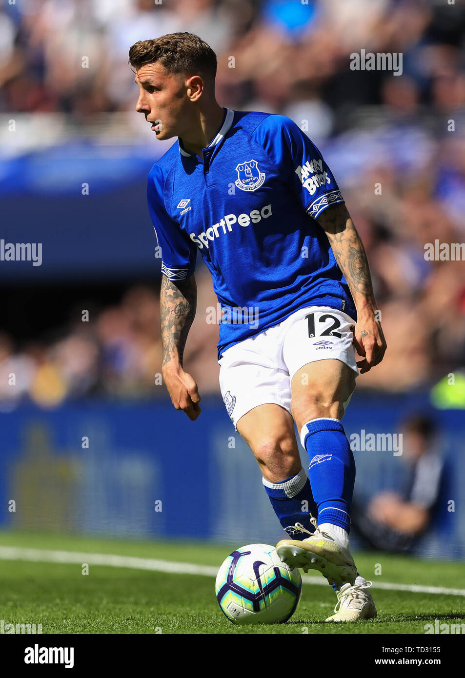 Lucas Digne of Everton - Tottenham Hotspur v Everton, Premier League, Tottenham Hotspur Stadium, London - 12th May 2019  Editorial Use Only - DataCo restrictions apply Stock Photo