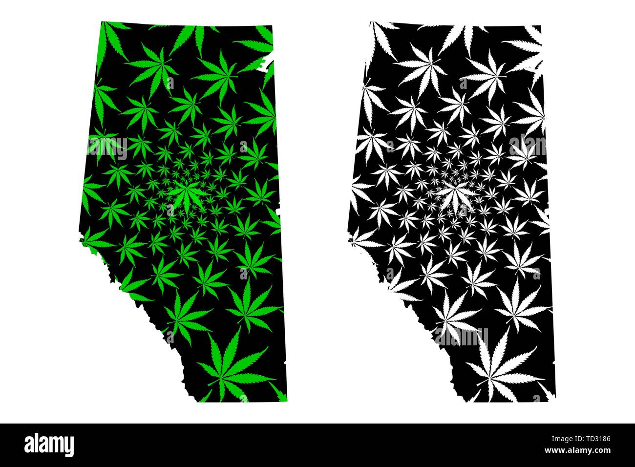 Alberta (provinces and territories of Canada) map is designed cannabis ...