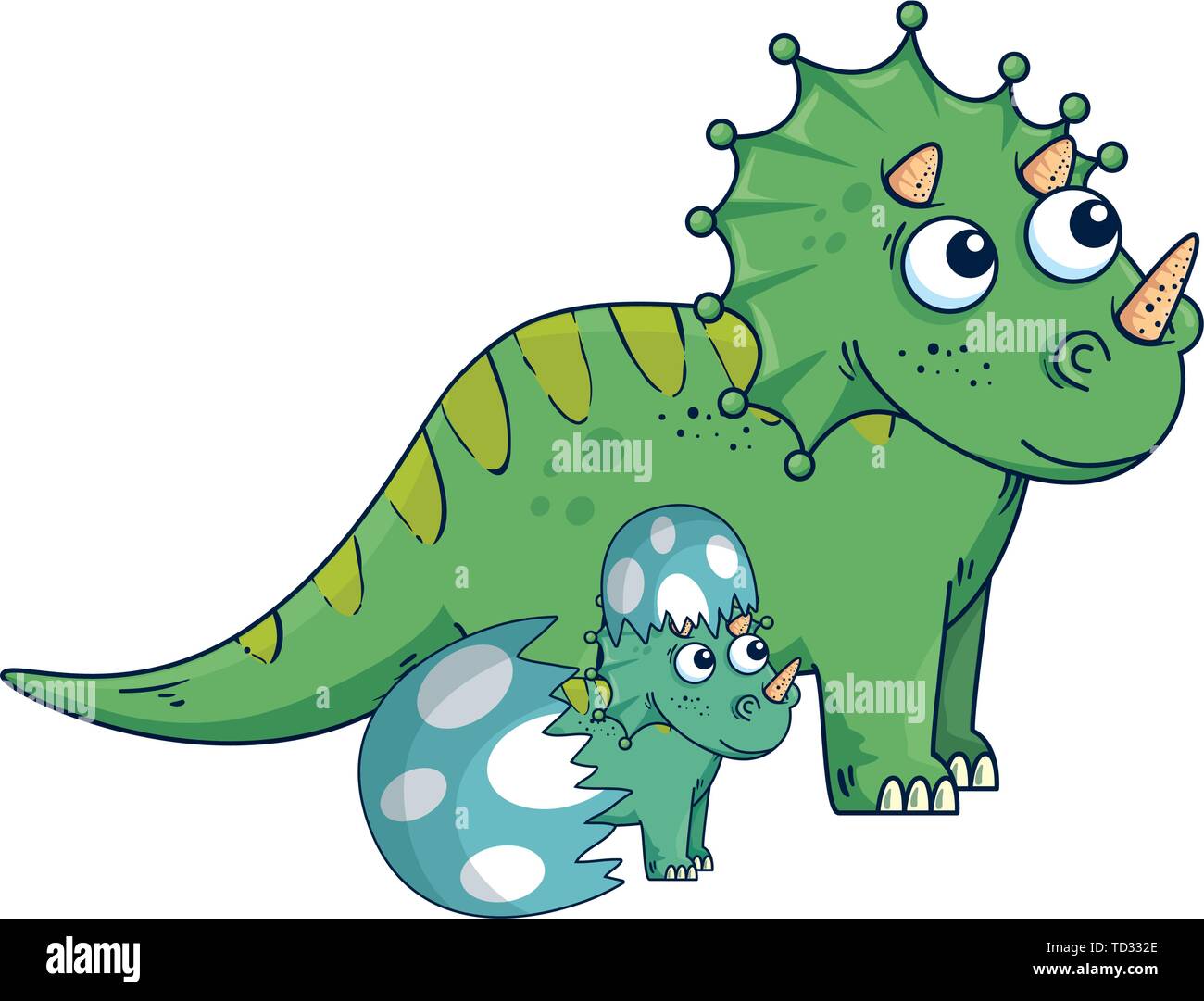 Cartoon happy mother baby dinosaur hi-res stock photography and images ...