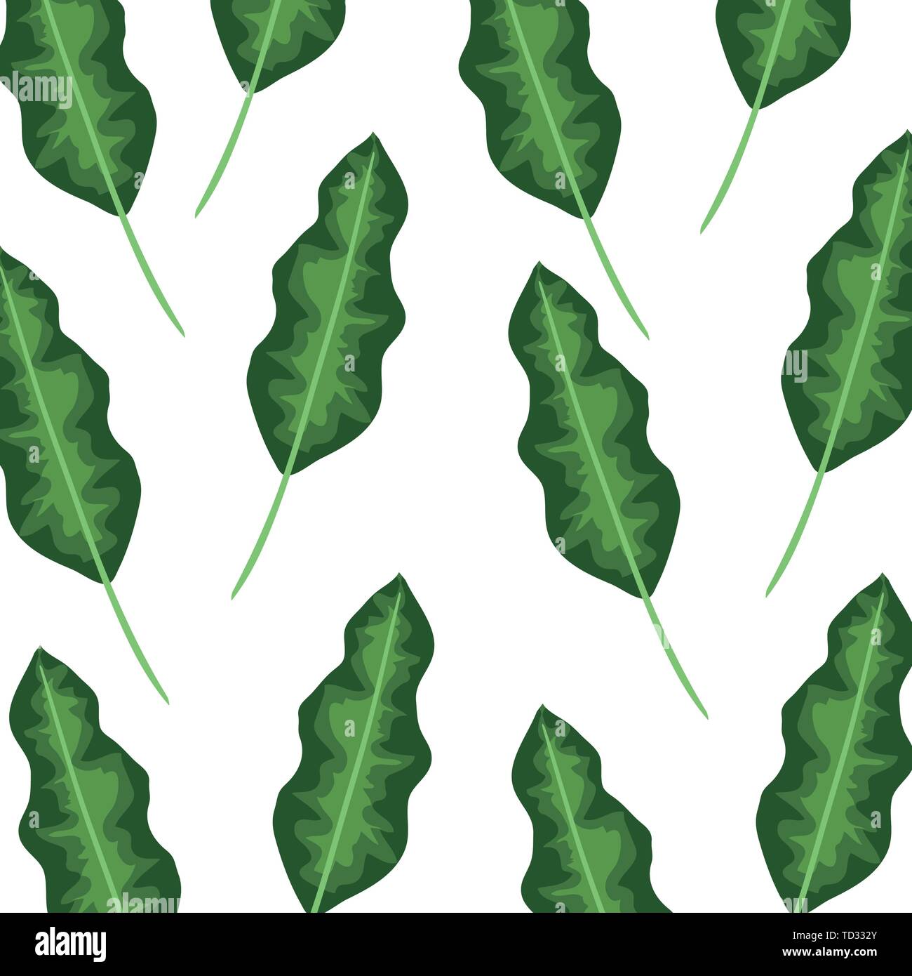 ecology leafs plants and branches nature pattern Stock Vector Image ...