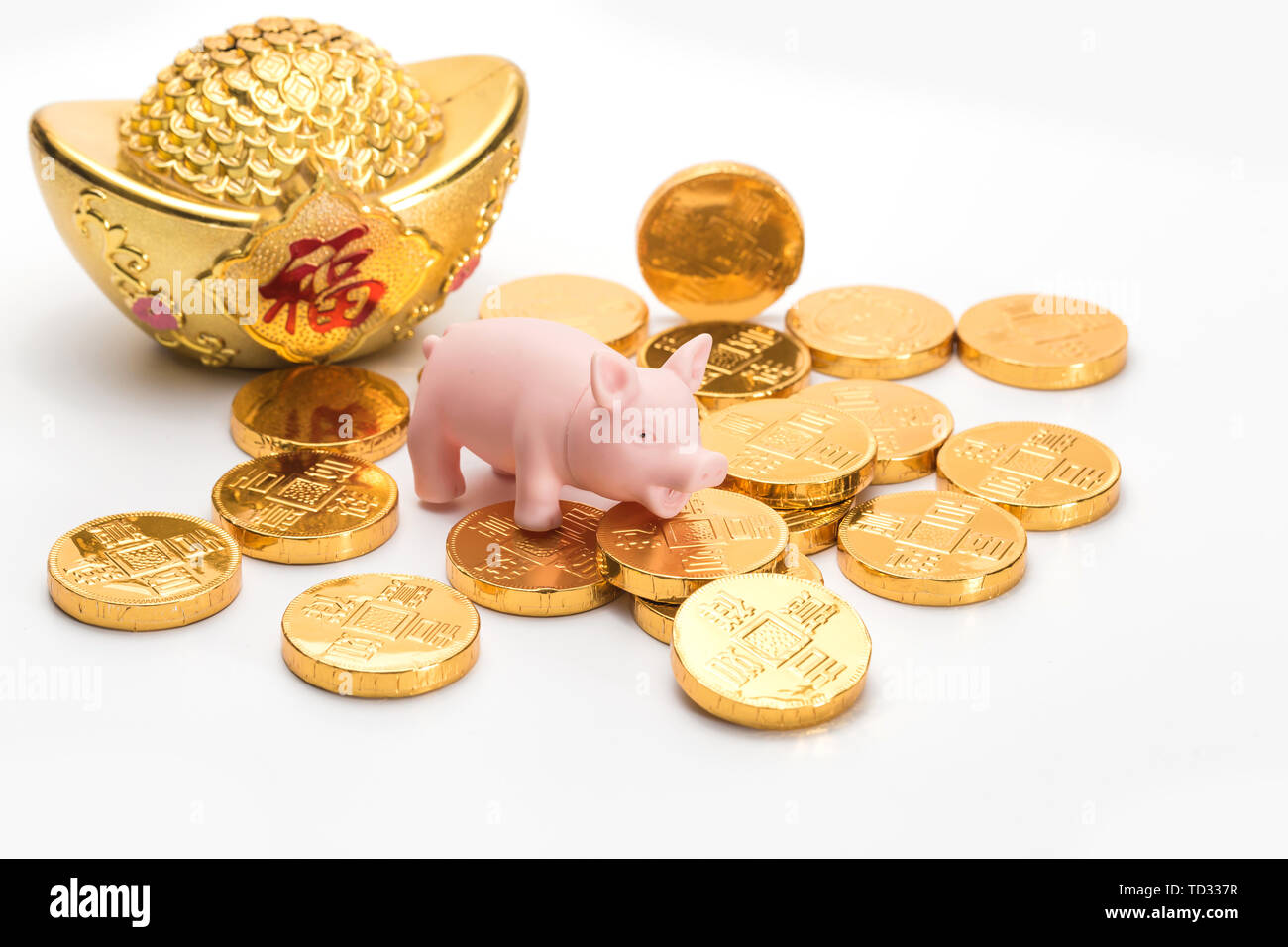 Jin Yuanbao with the word Fu Stock Photo - Alamy