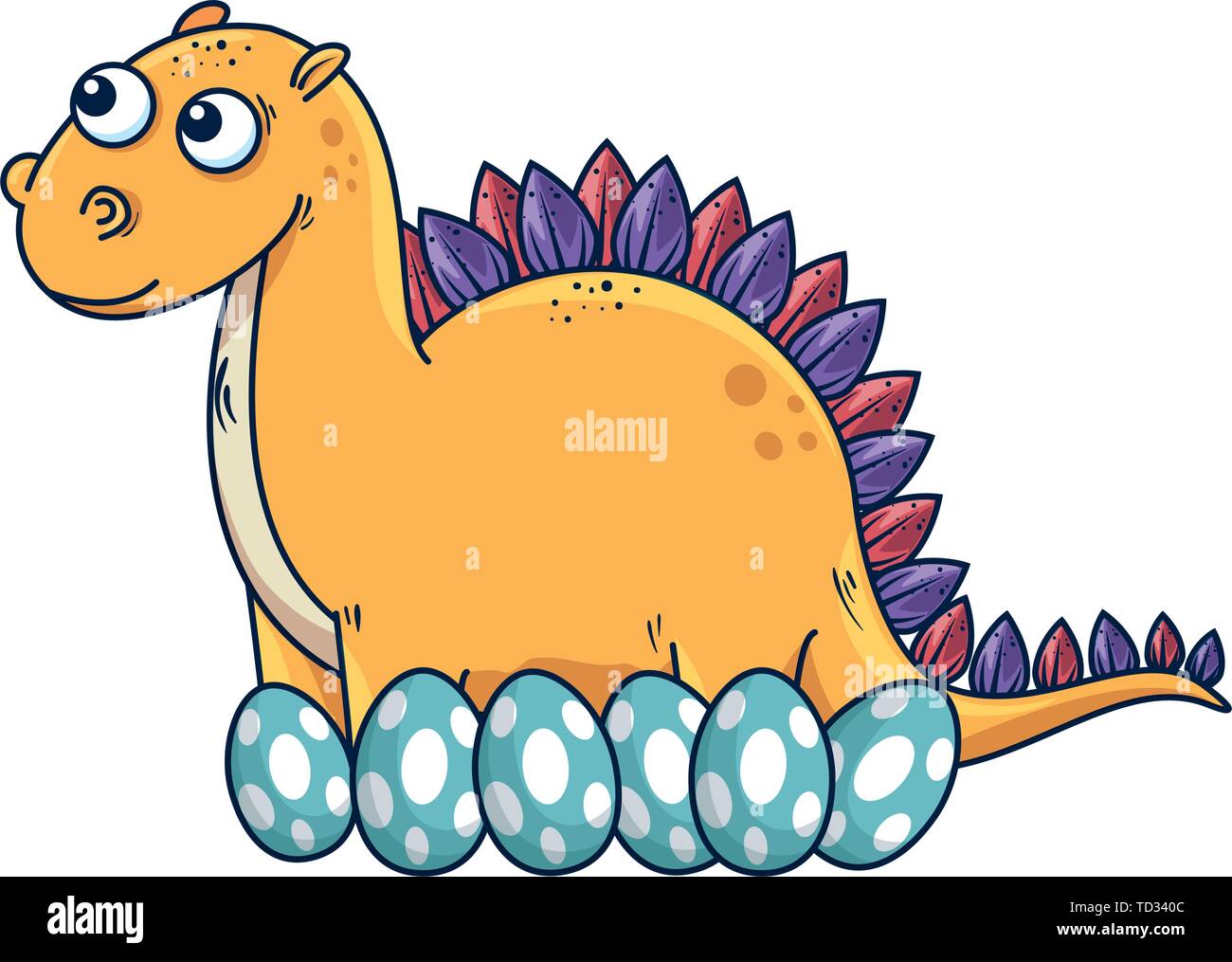 Cartoon happy mother baby dinosaur hi-res stock photography and images ...