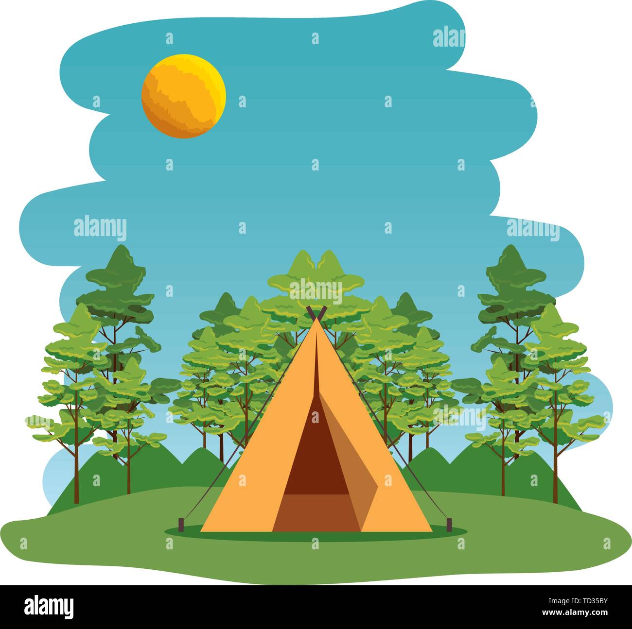 camping zone with camping tent scene Stock Vector Image & Art Alamy