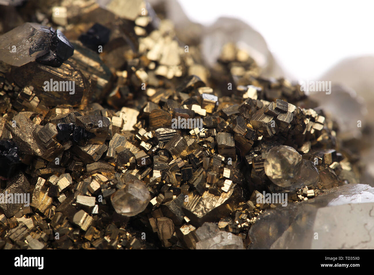 Pyrite Crystal Mineral Specimen Rock Geology rock gem stone Stock Photo ...