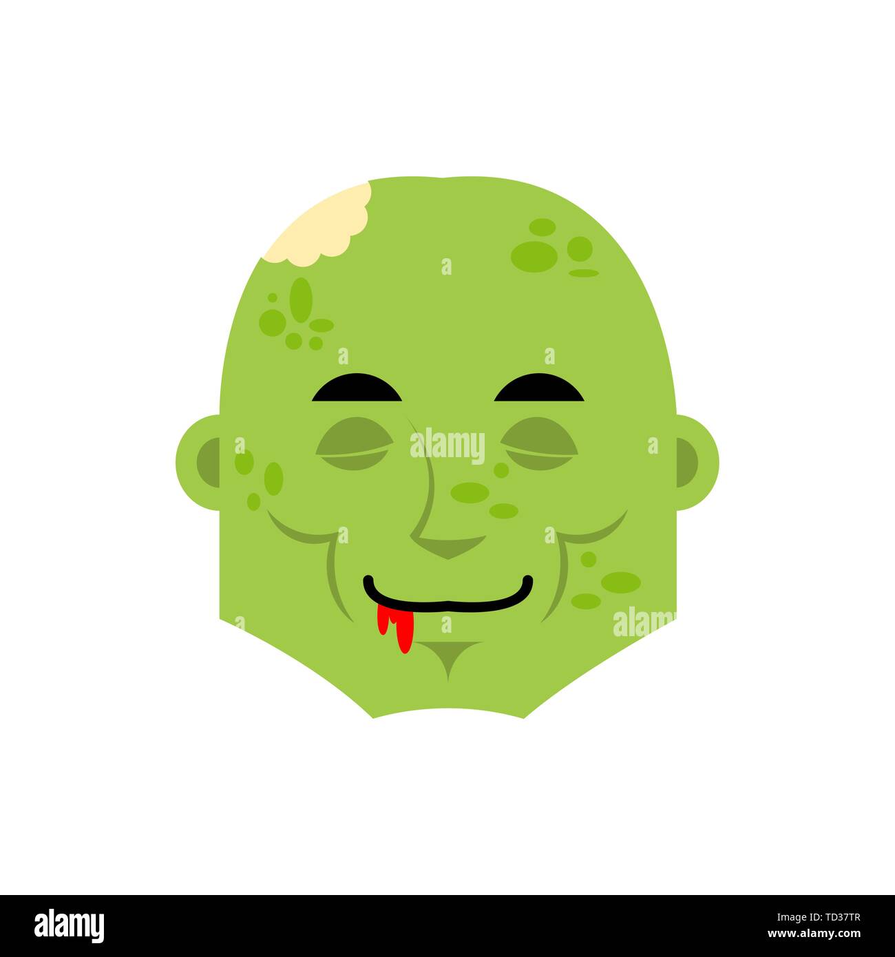 Zombie sleeping emoji. Living Dead asleep emotions avatar. dead man