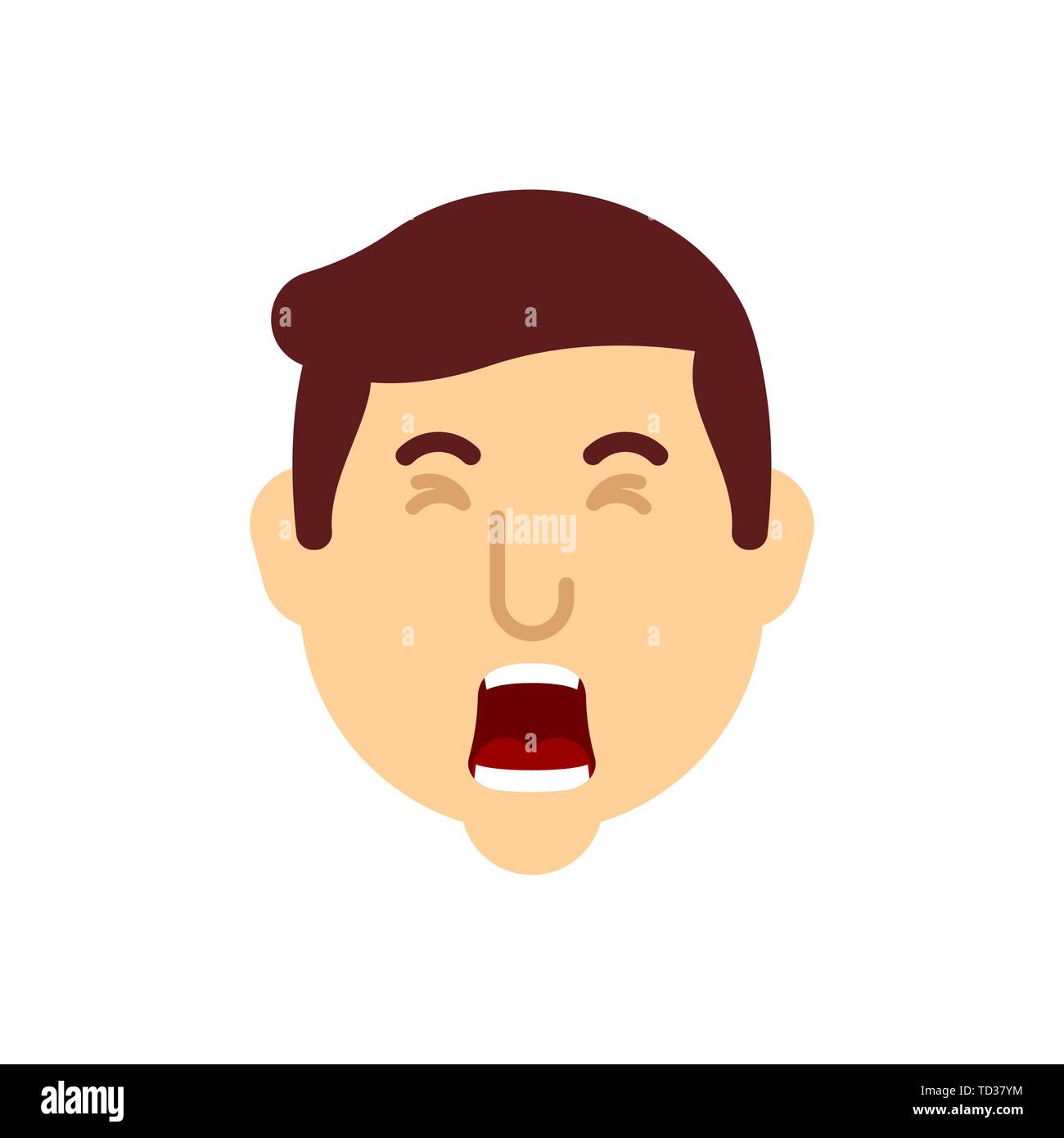 Man yawn face isolated. Guy is  illustration Stock Vector  Image & Art - Alamy