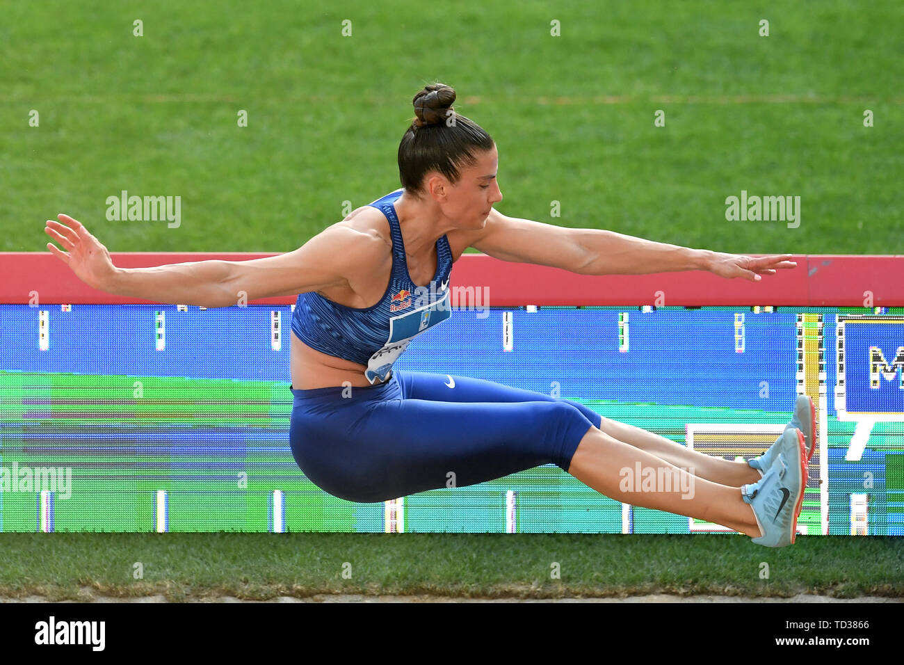 Ivana Spanovic of Serbia competes in the women's long jump at the IAAF