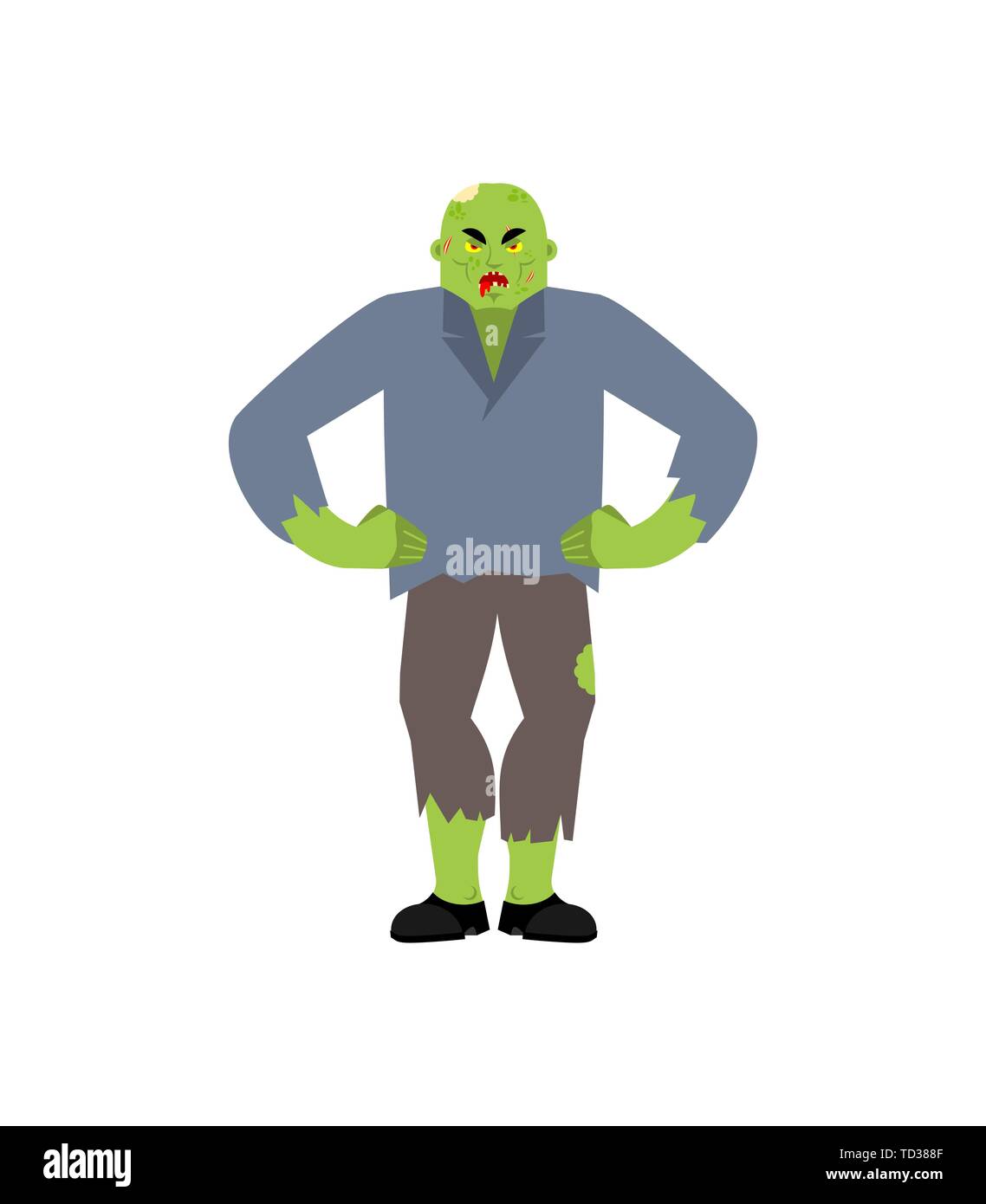 Zombie angry. Living Dead evil. Undead aggressive. Vector illustration