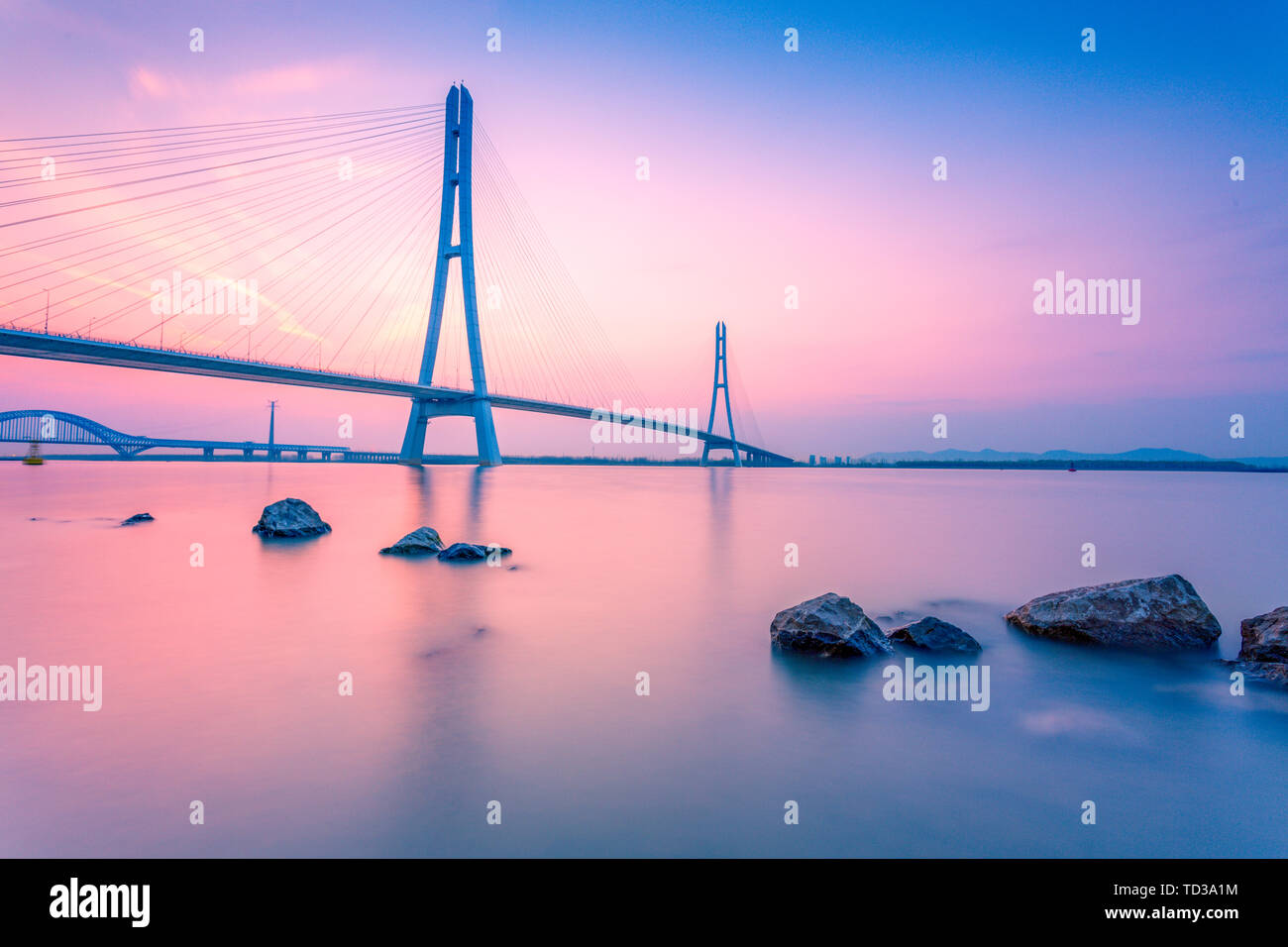 nanjing three bridges Stock Photo Alamy
