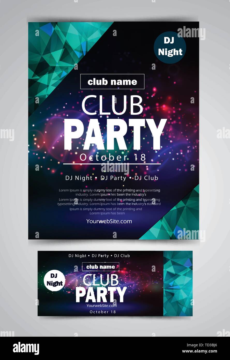 Party Flyer Poster Futuristic Club Flyer Design Template Stock Vector Image Art Alamy