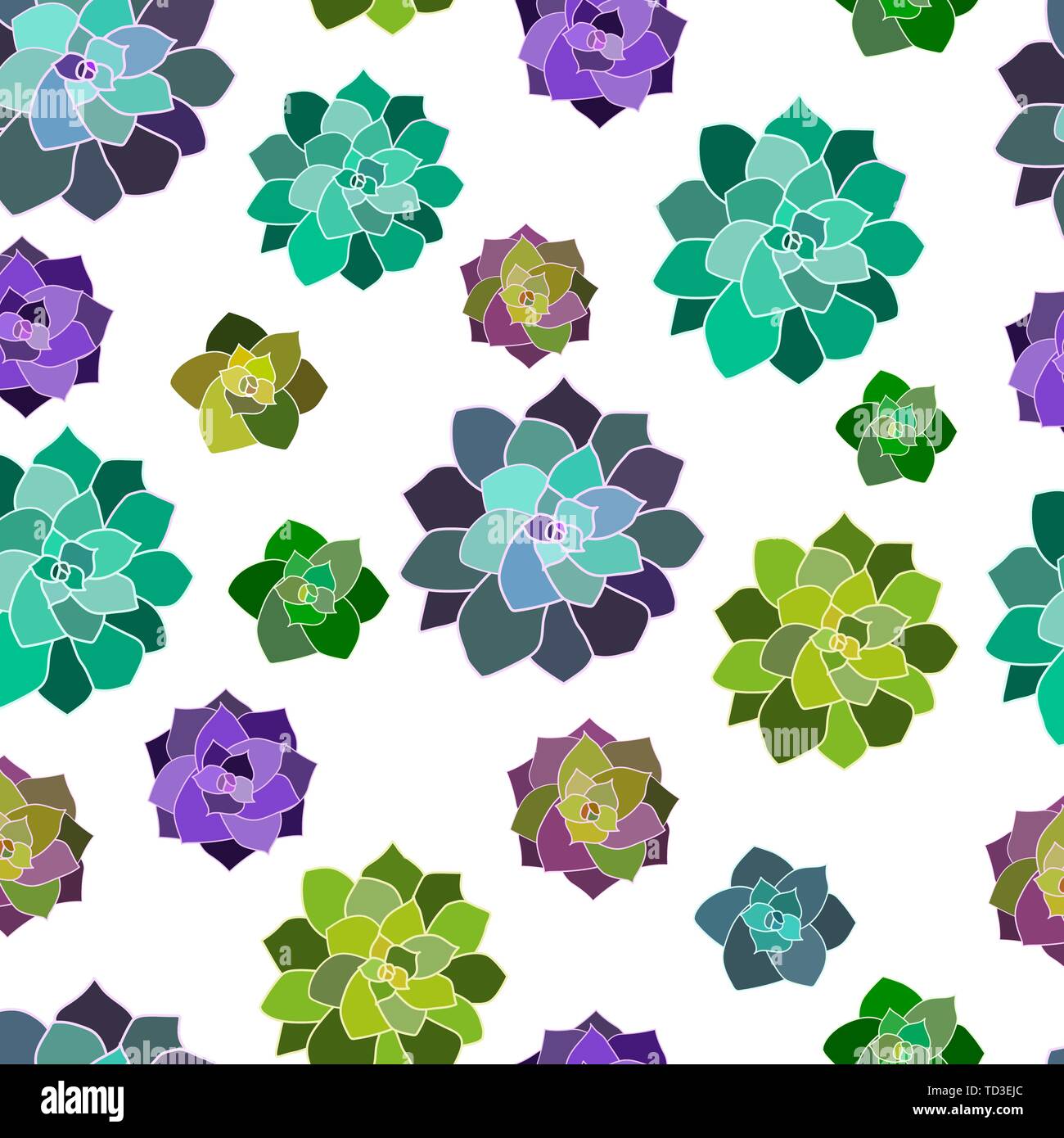 Vector seamless pattern, texture, paper with succulents with ...
