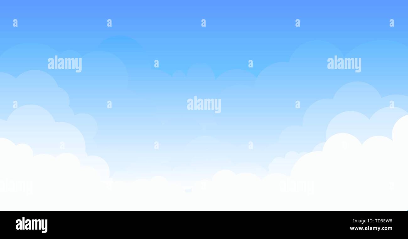 White clouds on the blue sky. Abstract background with clouds on blue sky. Stock Vector