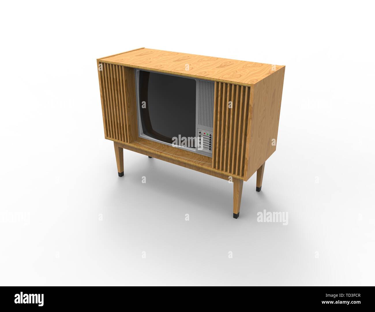 3d rendering of a vintage retro television tv isolated on white ...