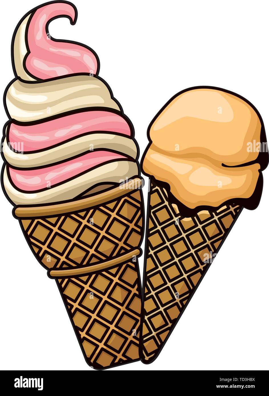 ice cream cone icon cartoon Stock Vector Image & Art - Alamy