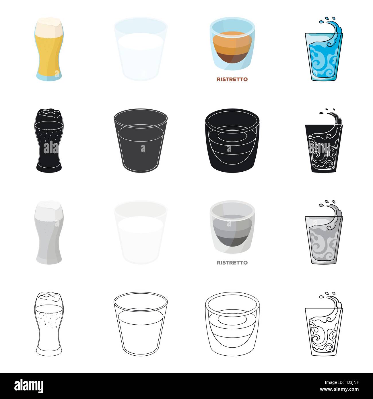 Tall Glass Cup Full of Water or Liquid Outline Clipart Stock Vector -  Illustration of decorative, cartoon: 230180201