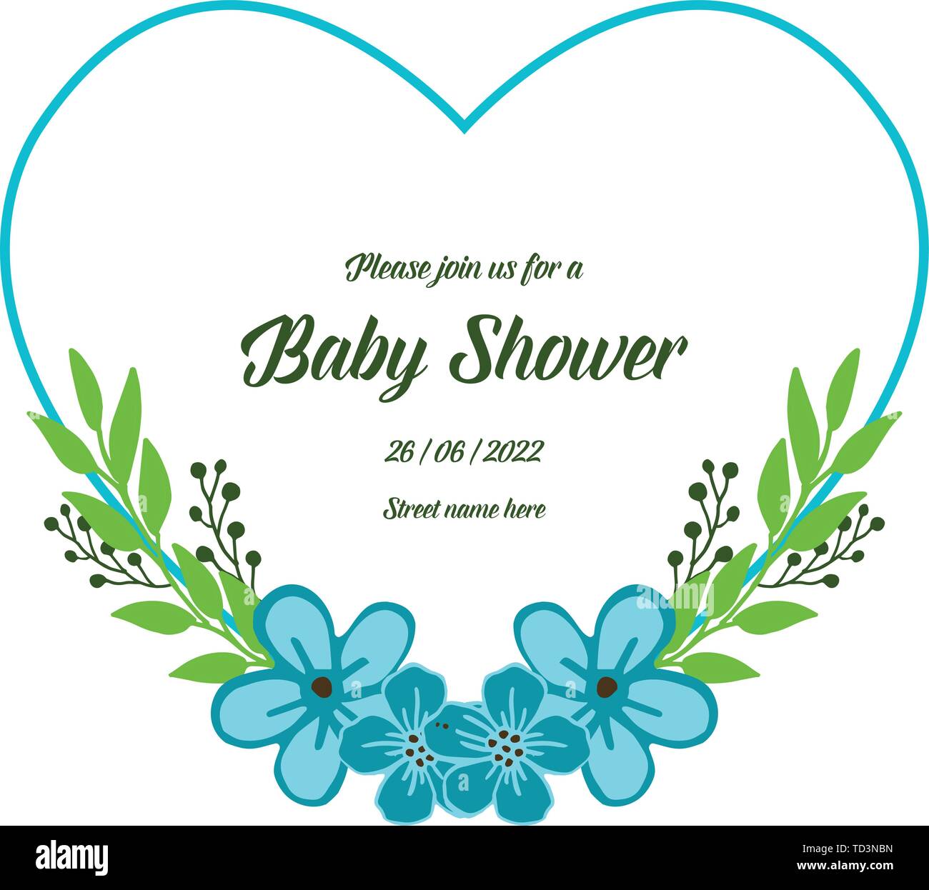 Vector illustration decorative of card baby shower with crowd of blue ...