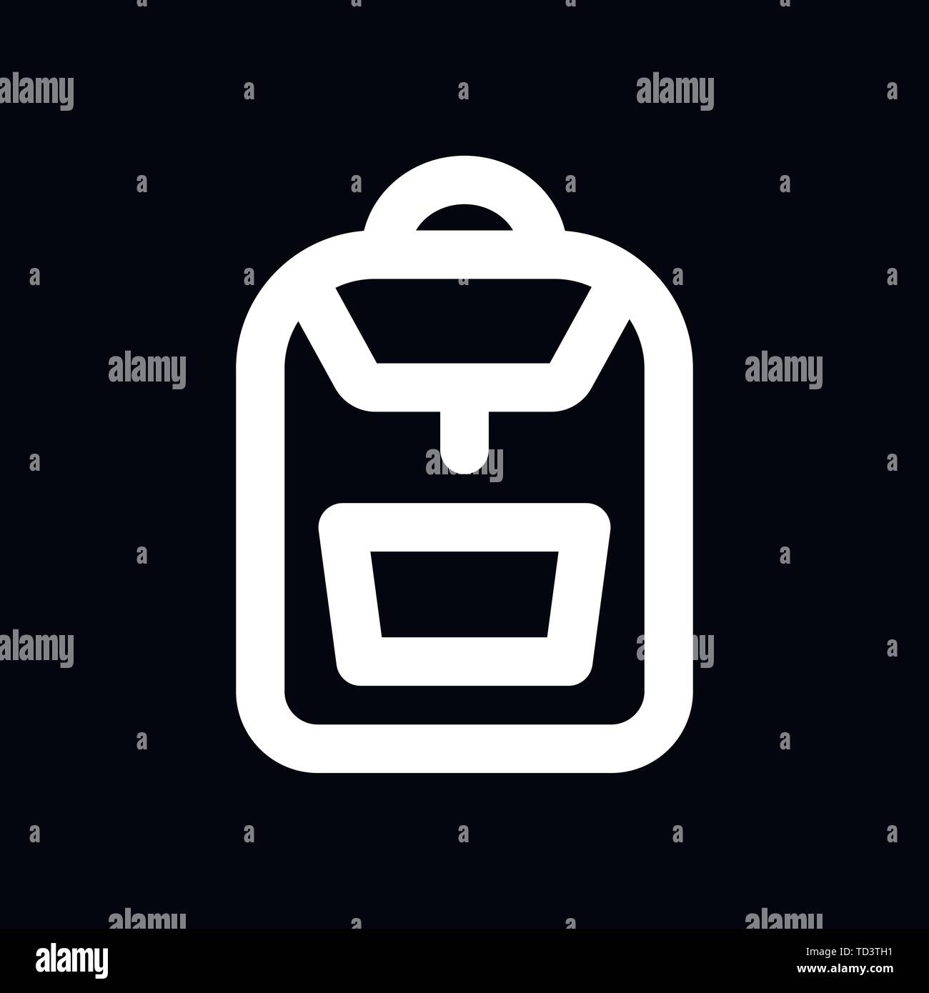 Backpack solid icon on background. Luggage glyph style design, designed for web and app. Stock Vector