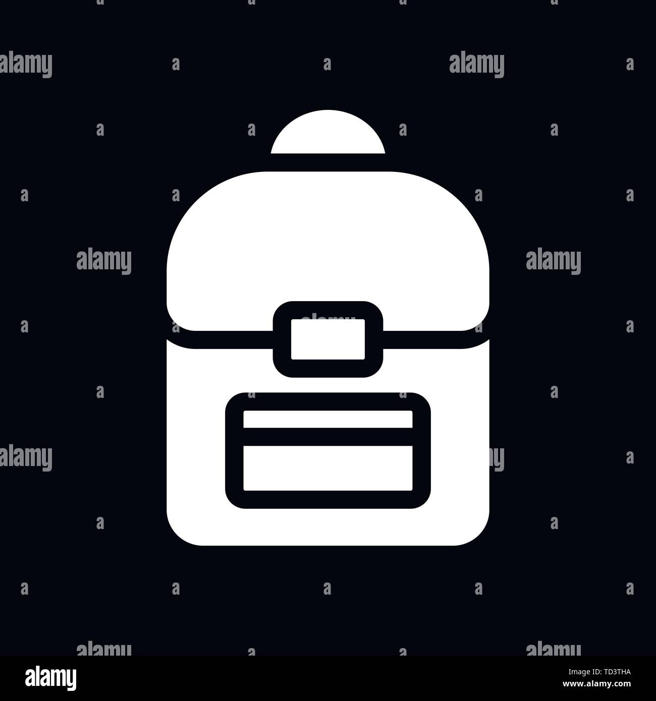Backpack solid icon on background. Luggage glyph style design, designed for web and app. Stock Vector