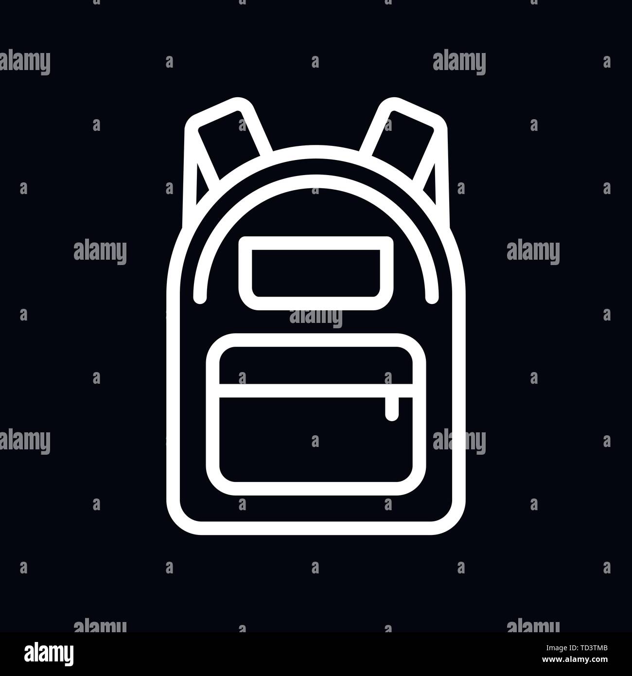 Backpack solid icon on background. Luggage glyph style design, designed for web and app. Stock Vector