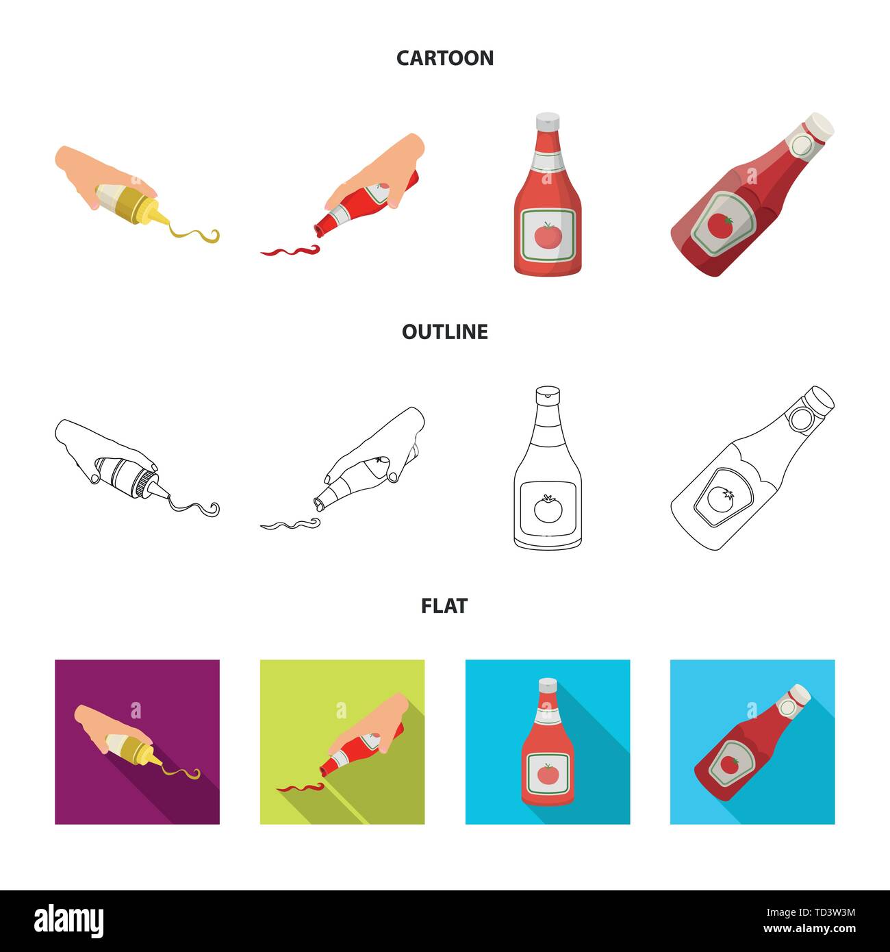 Vector illustration of sauce and condiment icon. Collection of sauce ...