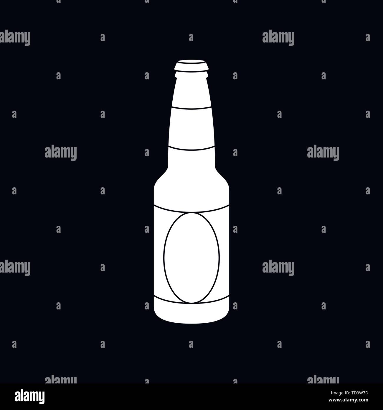 Beer bottle icon vector illustration on white background for web and apps. Stock Vector
