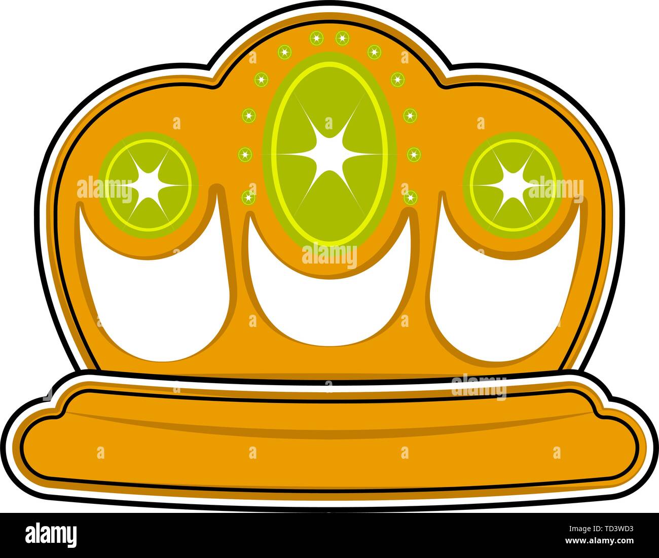 Isolated golden crown icon. Cartoon style - Vector Stock Vector Image ...