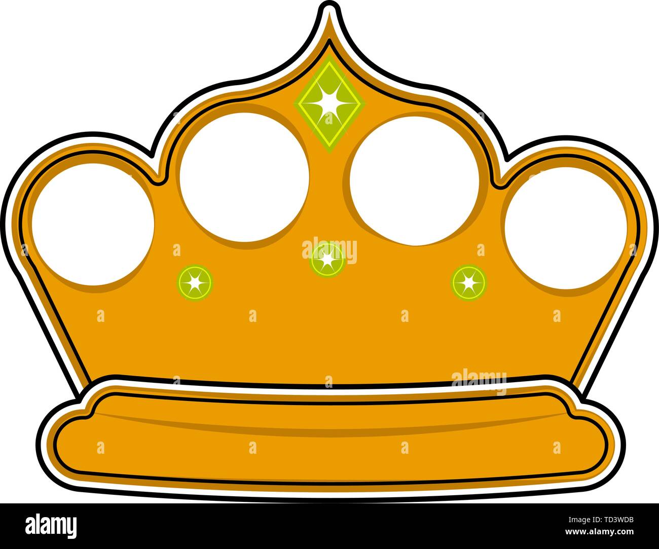 Isolated golden crown icon. Cartoon style - Vector Stock Vector Image ...