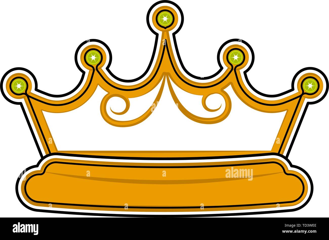 Isolated golden crown icon. Cartoon style - Vector Stock Vector Image ...