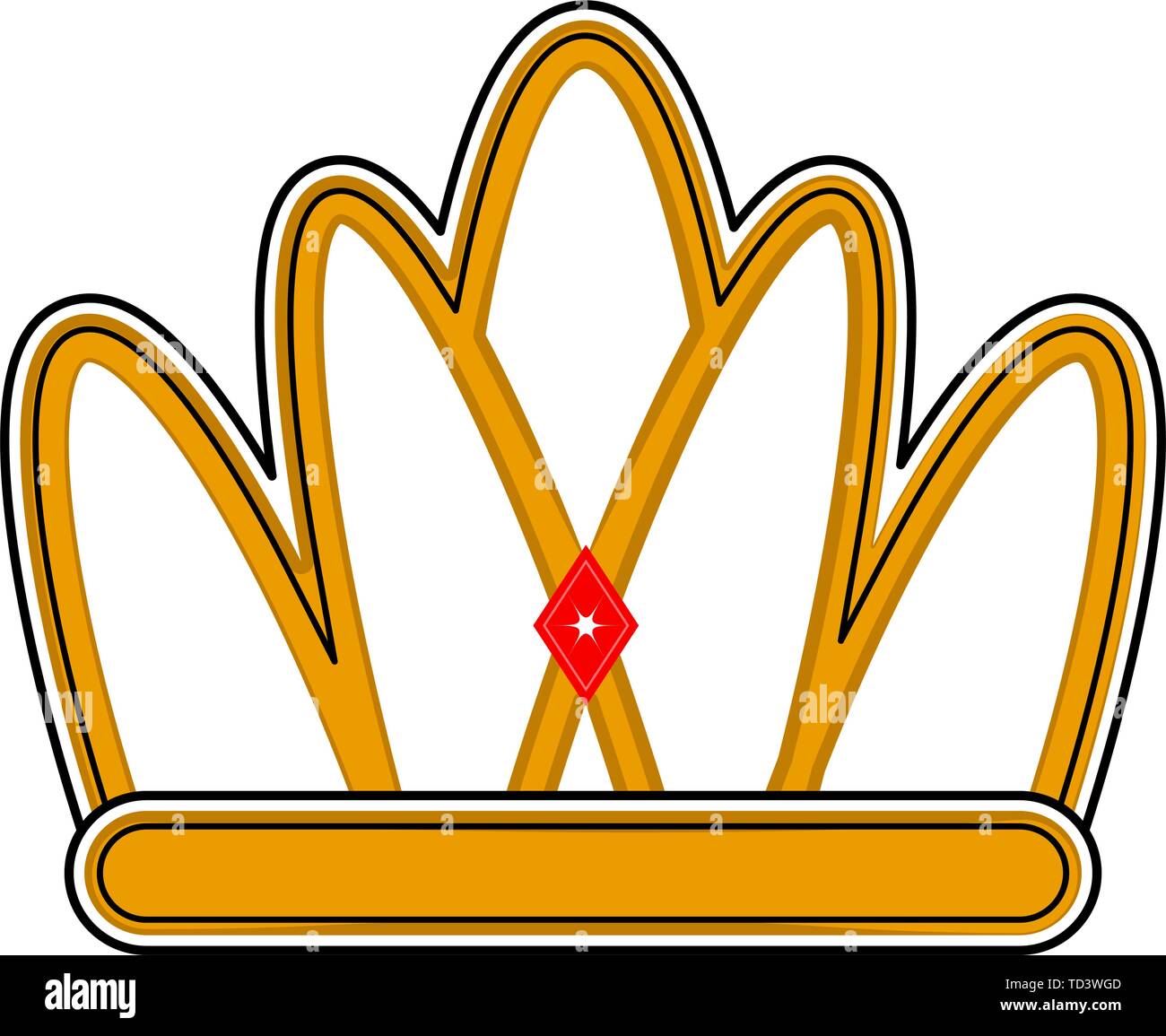 Isolated golden crown icon. Cartoon style - Vector Stock Vector Image ...