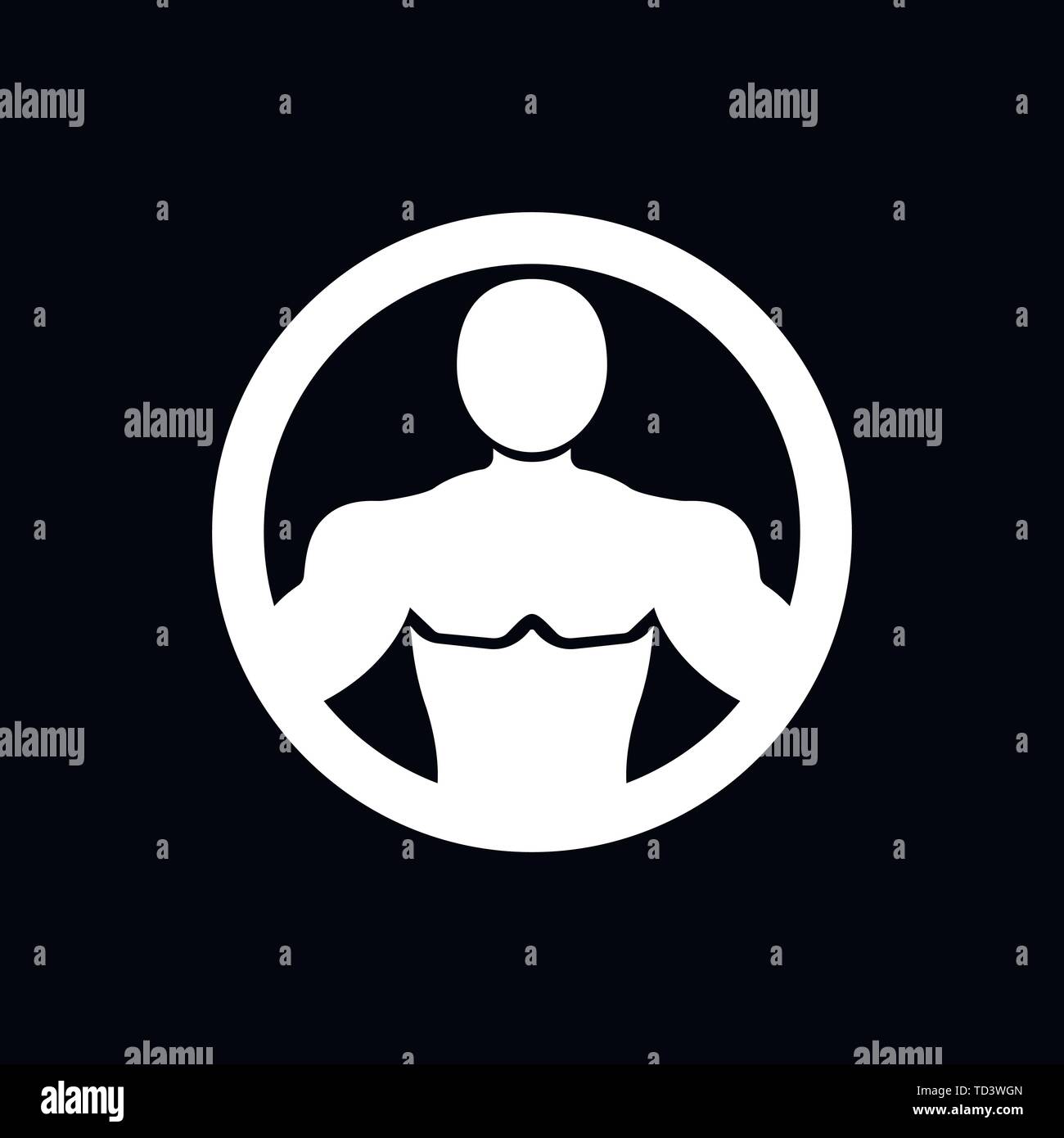 Bodybuilder Icon Muscle Sign Vector Illustration For Web Design Banner Or Print Poster Stock 6305