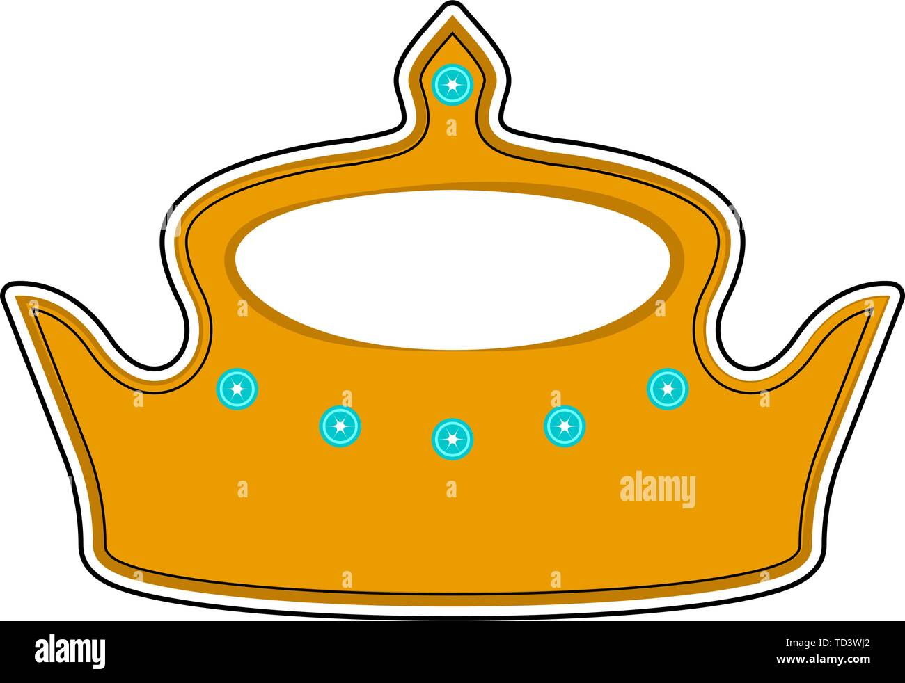 Isolated golden crown icon. Cartoon style - Vector Stock Vector Image ...