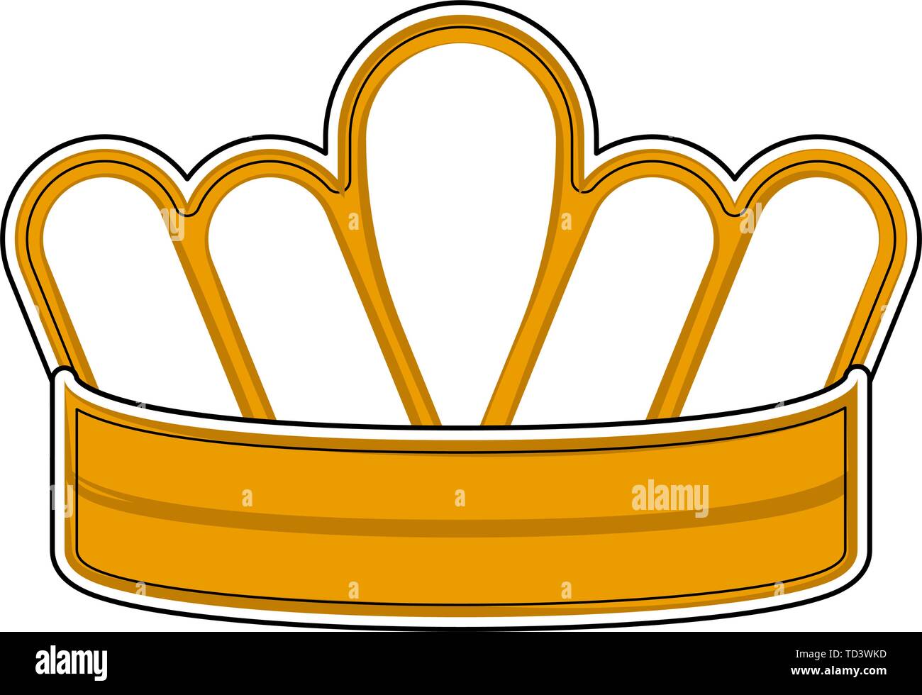 Isolated golden crown icon. Cartoon style - Vector Stock Vector Image ...