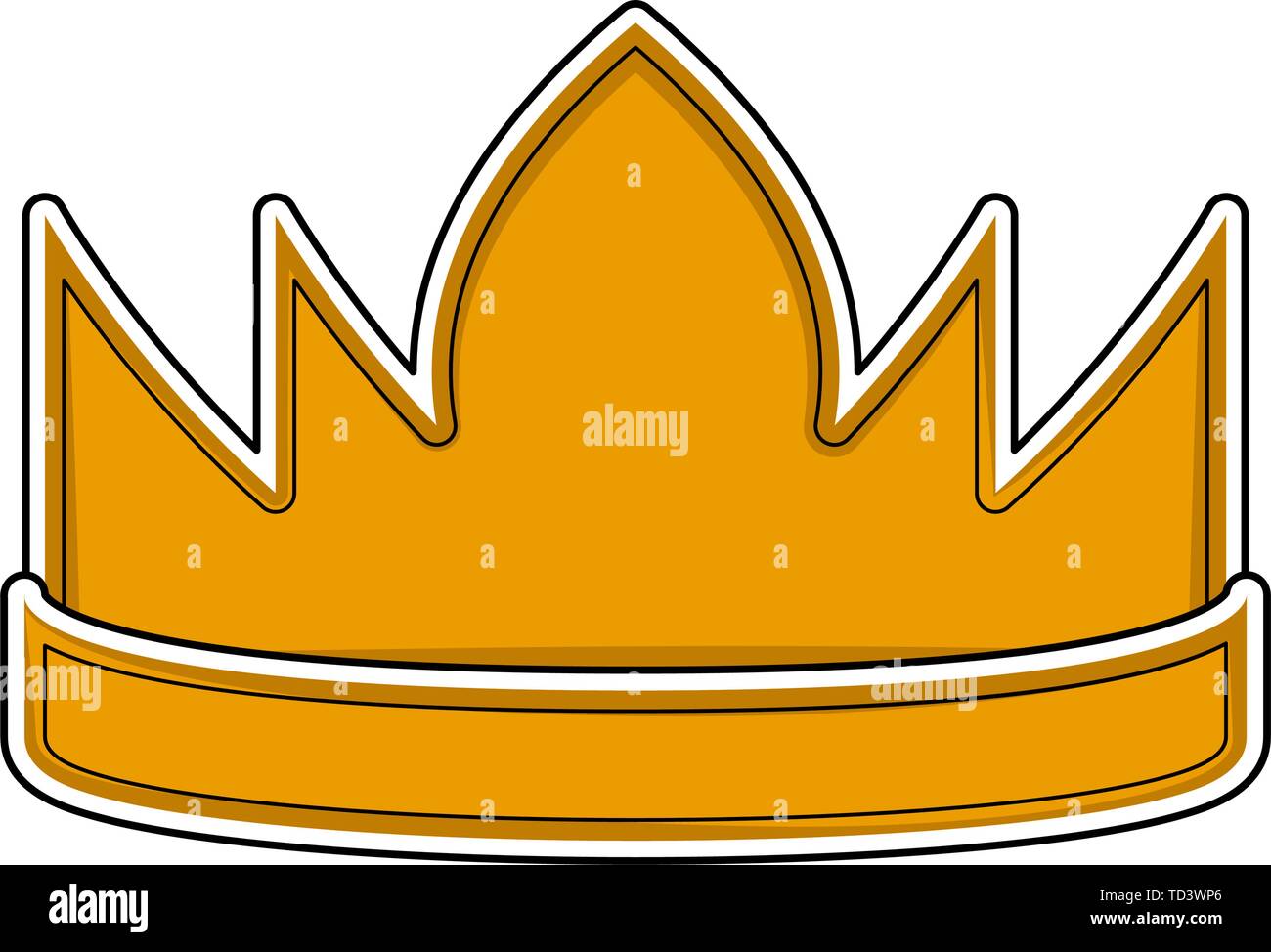 Isolated golden crown icon. Cartoon style - Vector Stock Vector Image ...