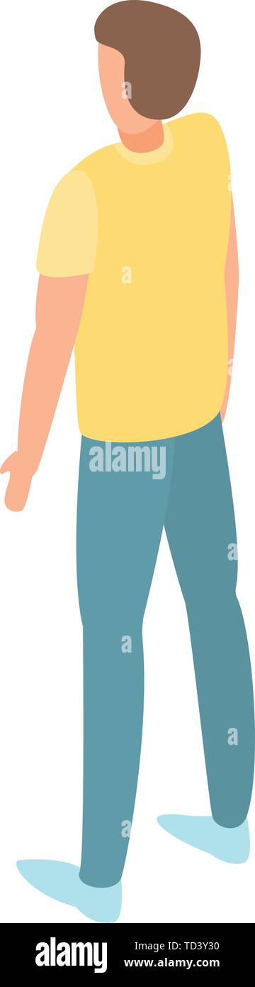 Man in yellow tshirt icon, isometric style Stock Vector