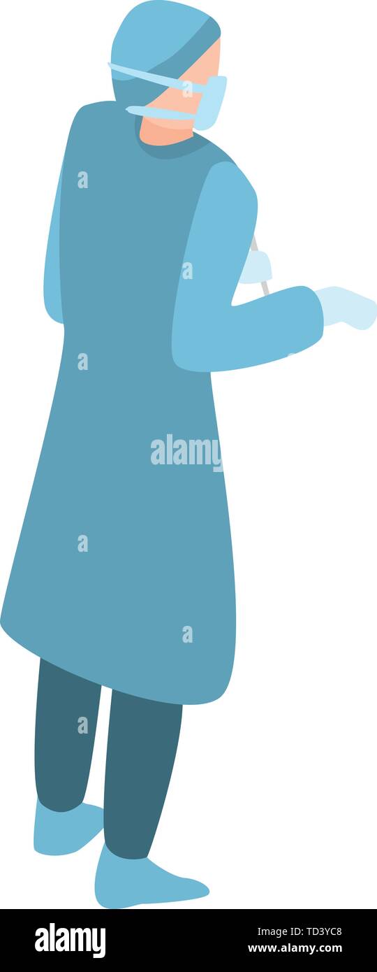Woman surgical icon, isometric style Stock Vector