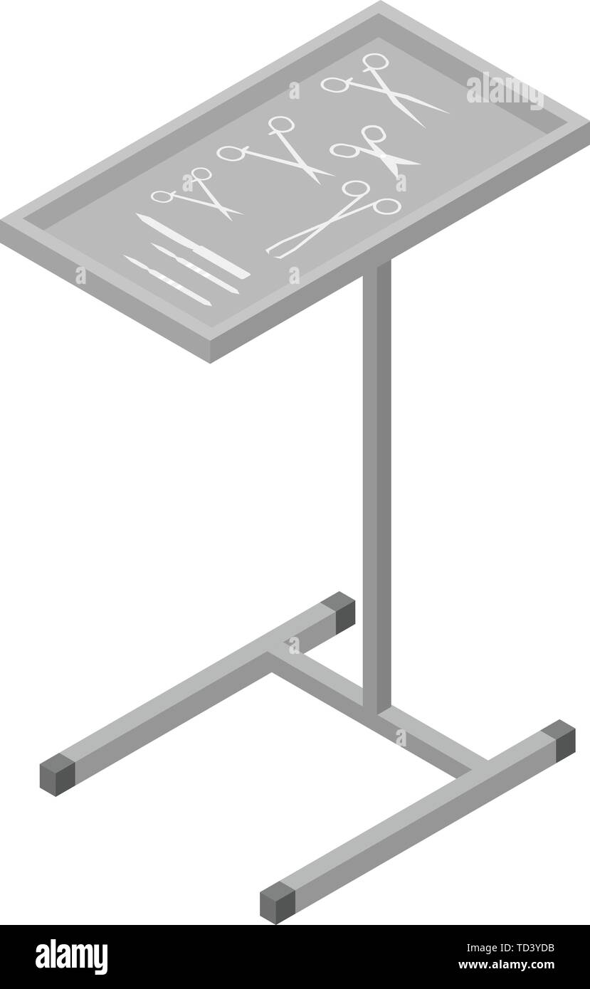 Surgical tools stand icon, isometric style Stock Vector