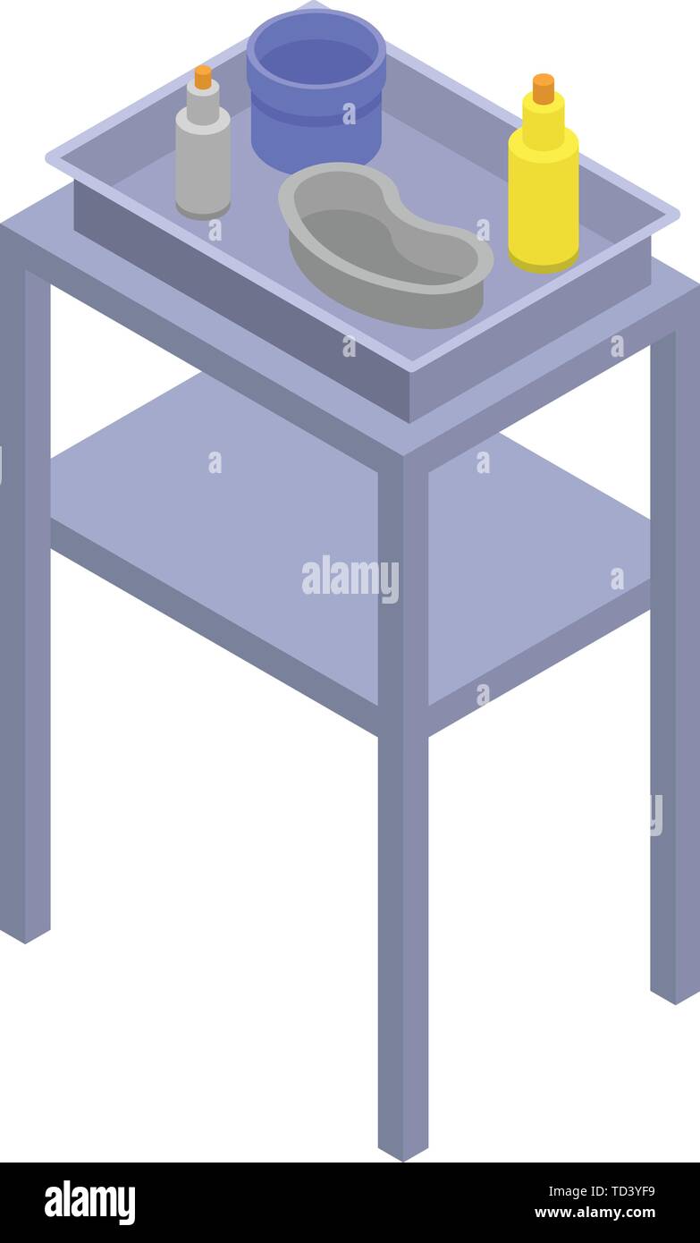 Surgical room shelf icon, isometric style Stock Vector