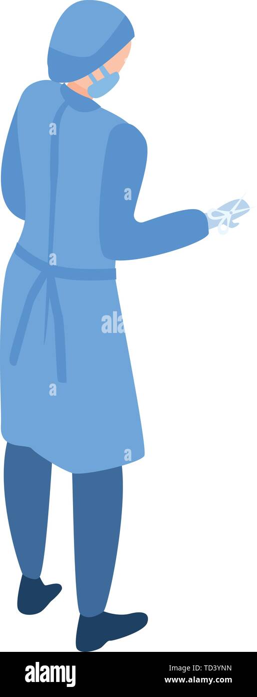 Surgery doctor in work icon, isometric style Stock Vector