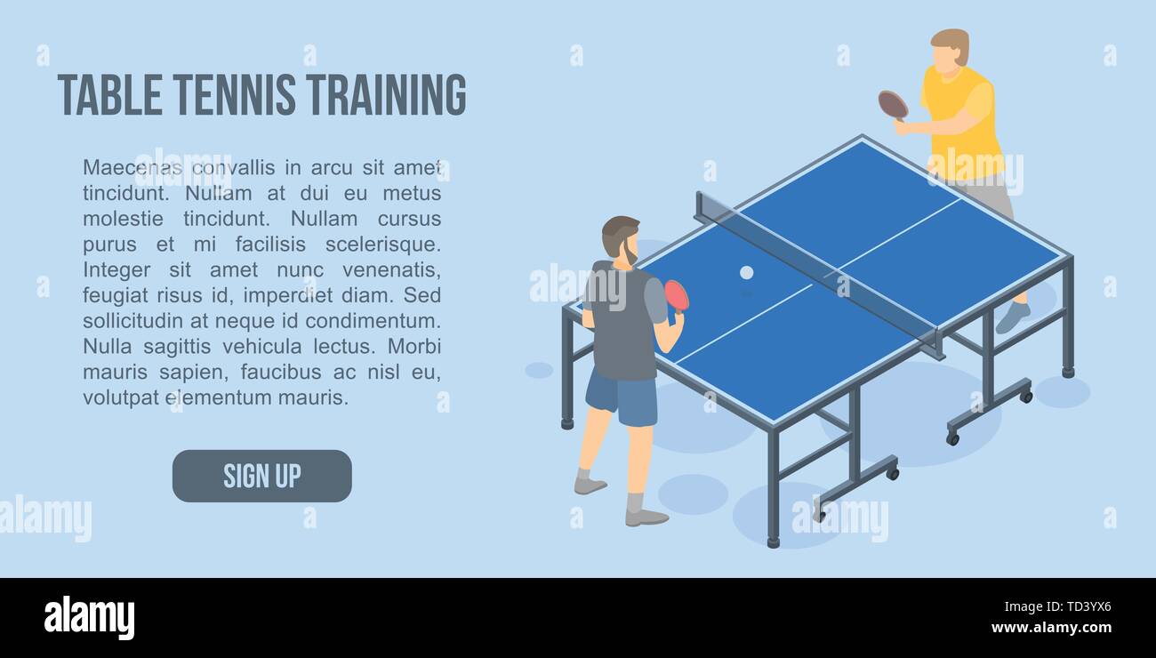 Table tennis training concept banner, isometric style Stock Vector Image &  Art - Alamy