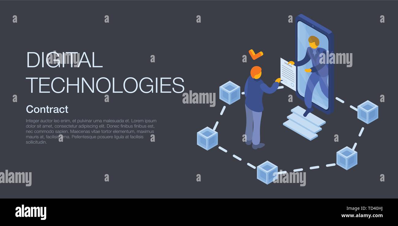 Digital technologies concept banner, isometric style Stock Vector Image ...