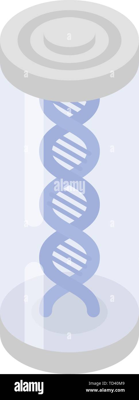 Blue dna element icon, isometric style Stock Vector