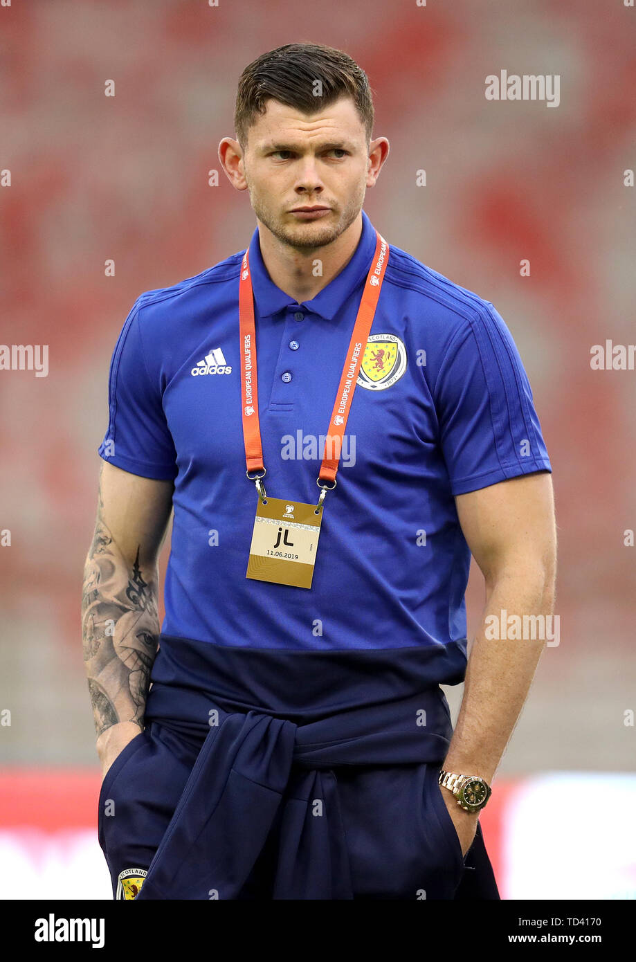 Scotland's Oliver Burke on the pitch before the UEFA Euro 2020 Qualifying, Group I match at the King Baudouin Stadium, Brussels. PRESS ASSOCIATION Photo. Picture date: Tuesday June 11, 2019. See PA story SOCCER Belgium. Photo credit should read: Bradley Collyer/PA Wire. Stock Photo