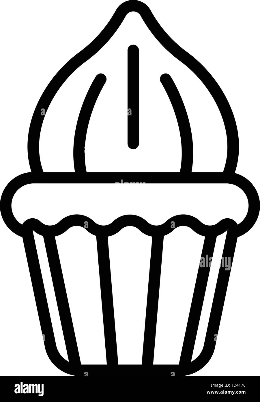 Cupcake meringue icon, outline style Stock Vector