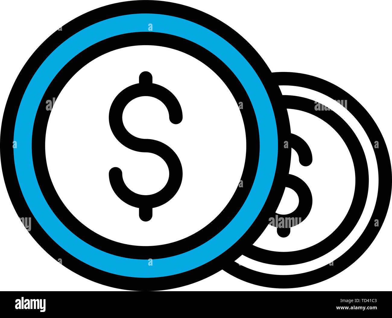 Dollar coins icon, outline style Stock Vector Image & Art - Alamy