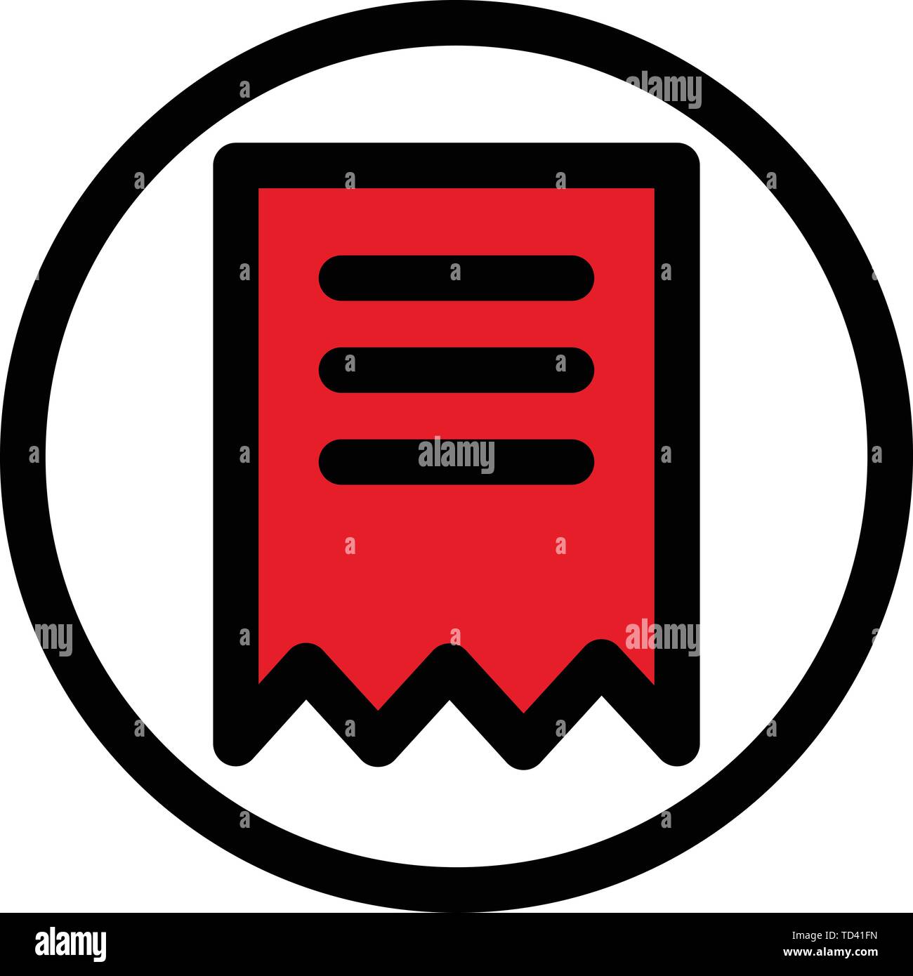 Bill ticket icon, outline style Stock Vector