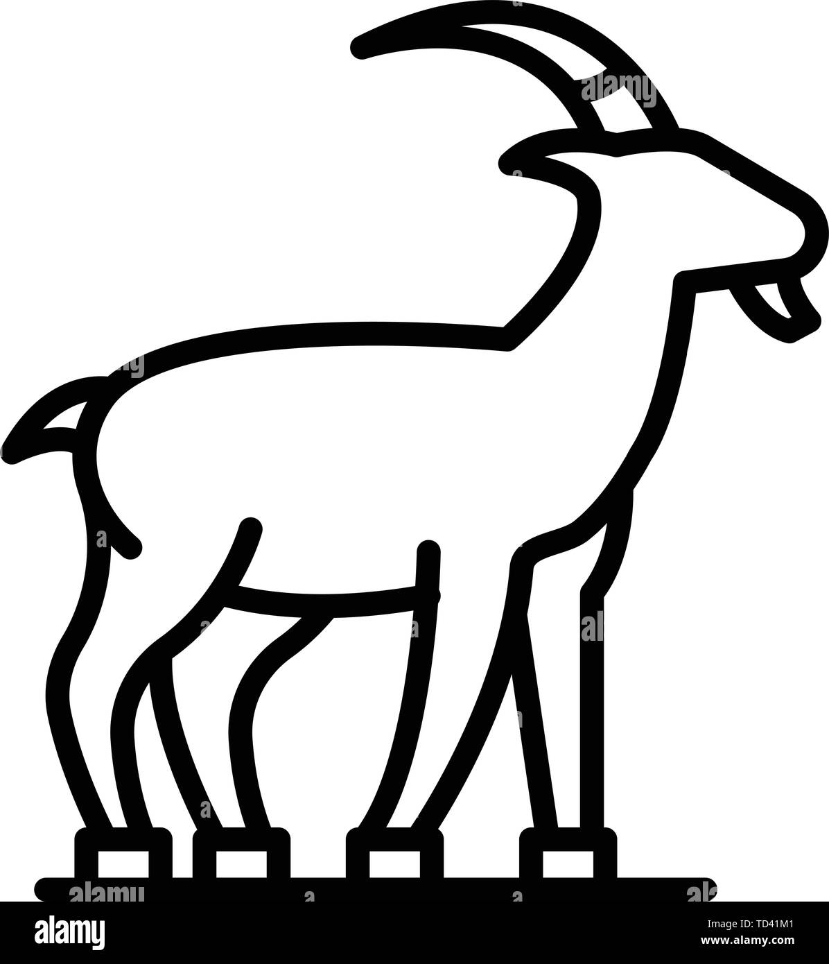 Goat icon, outline style Stock Vector