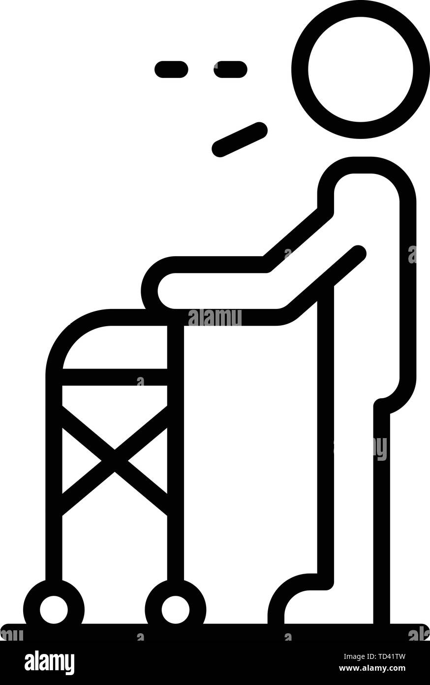 Senior man walker icon, outline style Stock Vector Image & Art Alamy