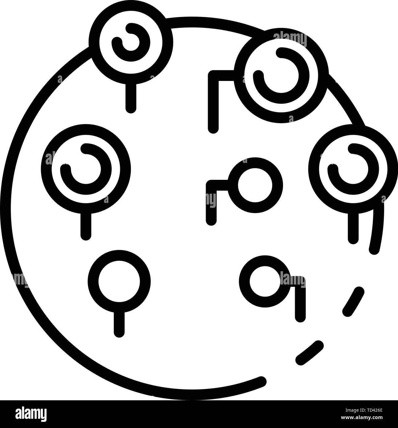 Remote sites on hosting icon, outline style Stock Vector
